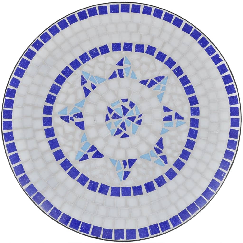Bistrotafel 60 Cm Mozaïek En Wit 60 x 70 cm Blauw