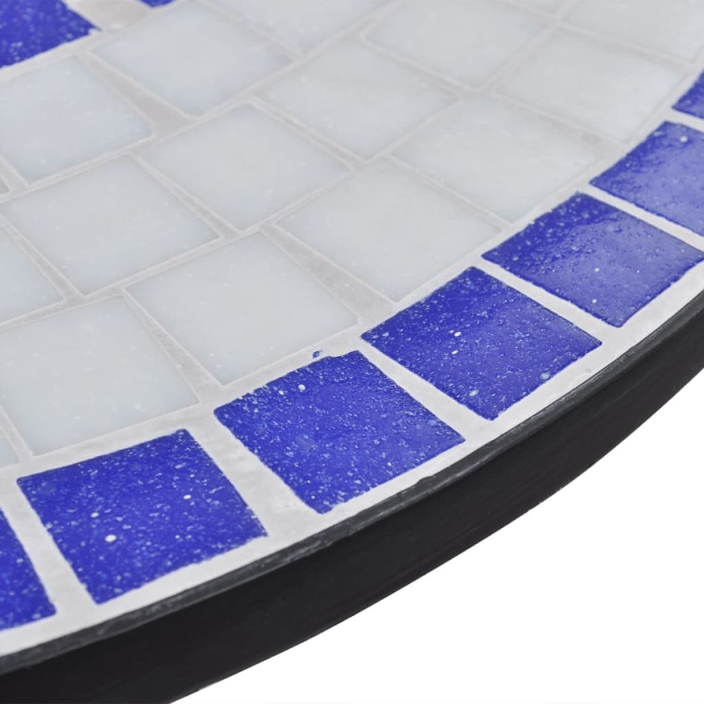 Bistrotafel 60 Cm Mozaïek En Wit 60 x 70 cm Blauw