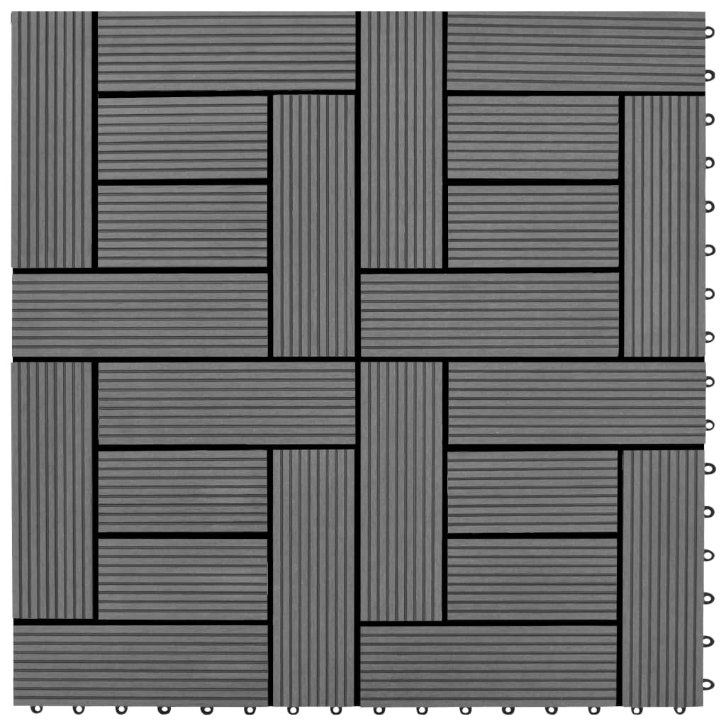 Terrastegels 11 stuks 30 x 30 cm WPC 1 m2 (grijs) 11 Grijs Patroon 2