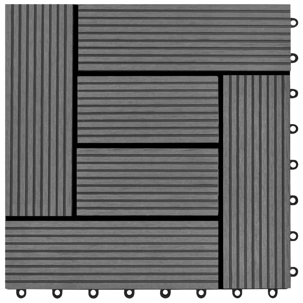 Terrastegels 11 stuks 30 x 30 cm WPC 1 m2 (grijs) 11 Grijs Patroon 2