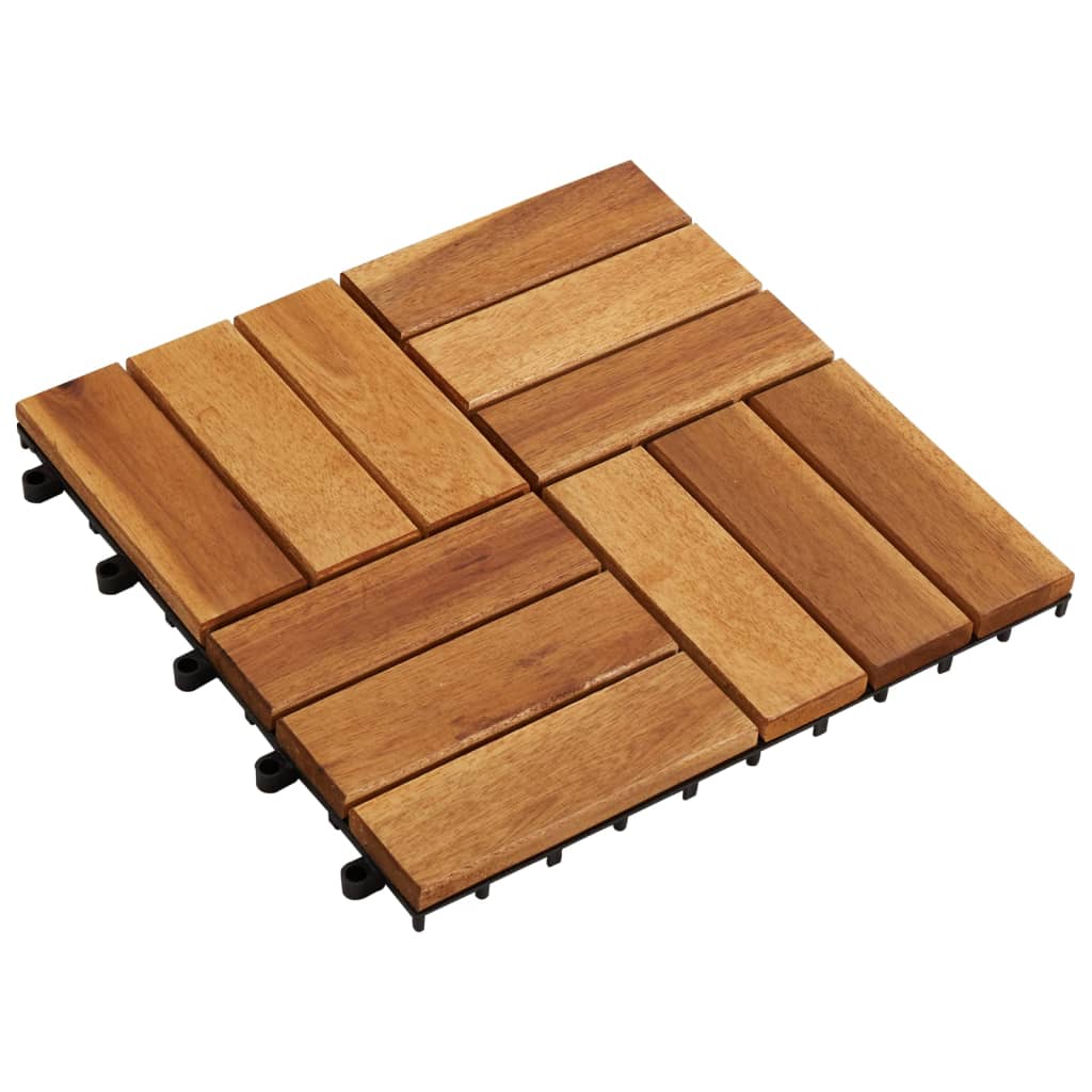 Terrastegels acaciahout 30 x 30 cm (10 stuks) 10 Bruin Patroon 1