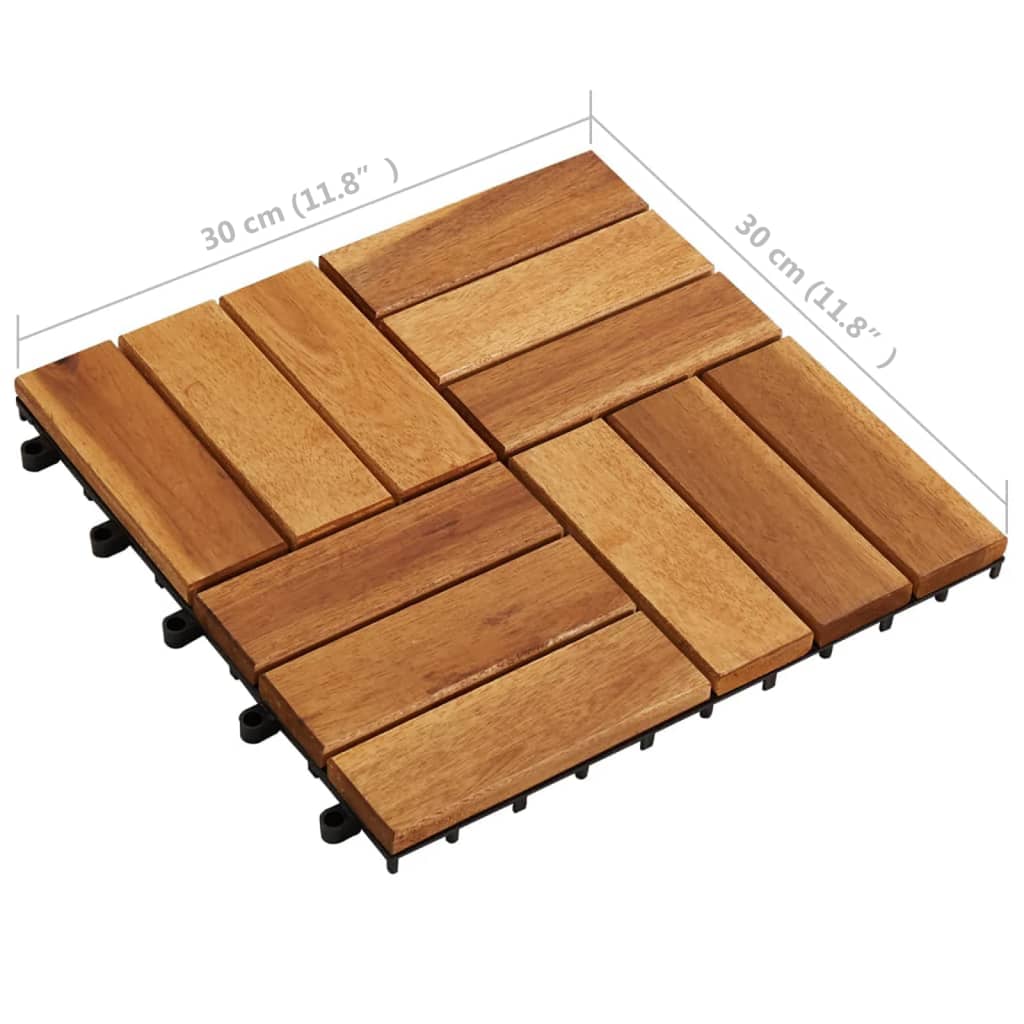 Terrastegels acaciahout 30 x 30 cm (10 stuks) 10 Bruin Patroon 1