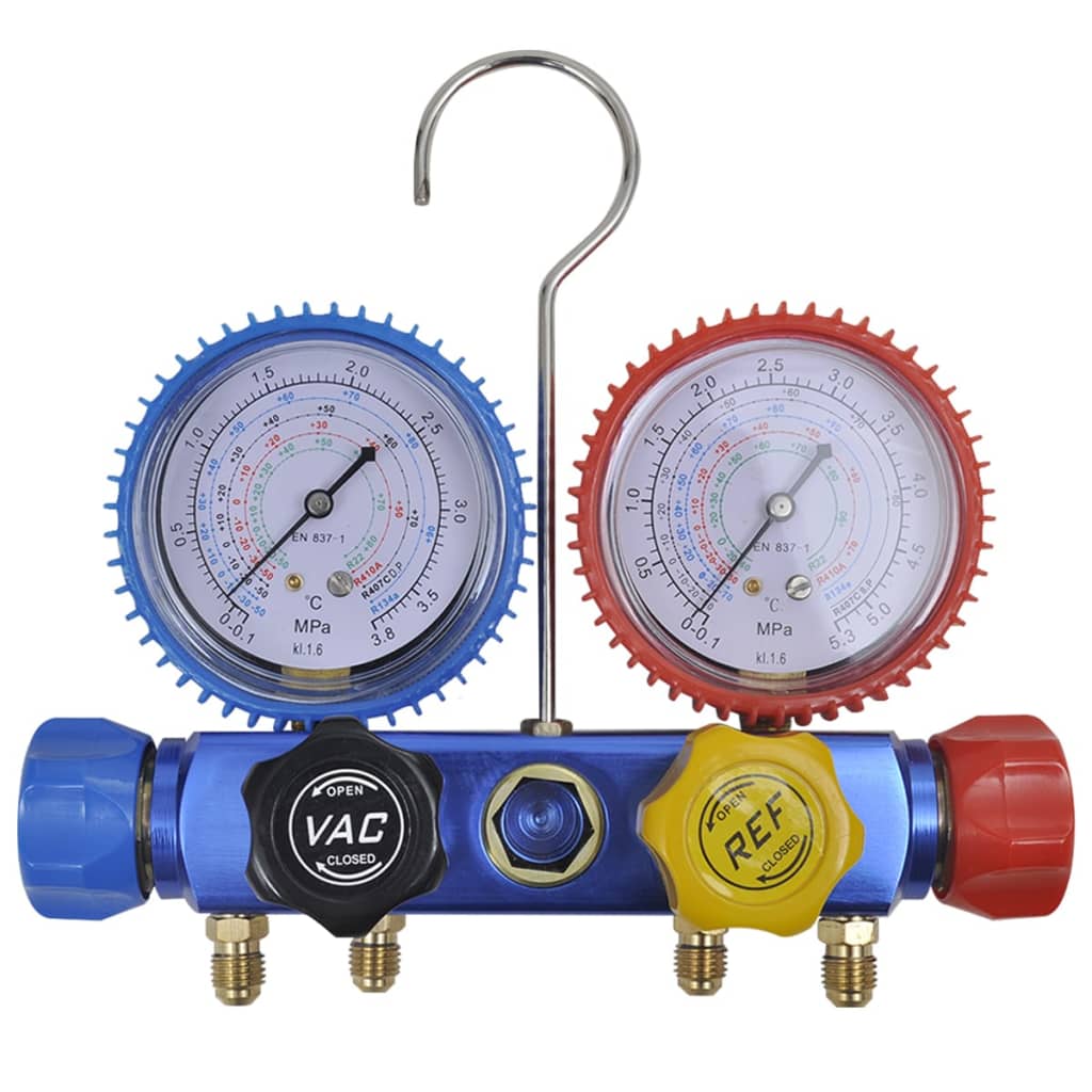 Manometer 4-richtingen set in opbergkoffer