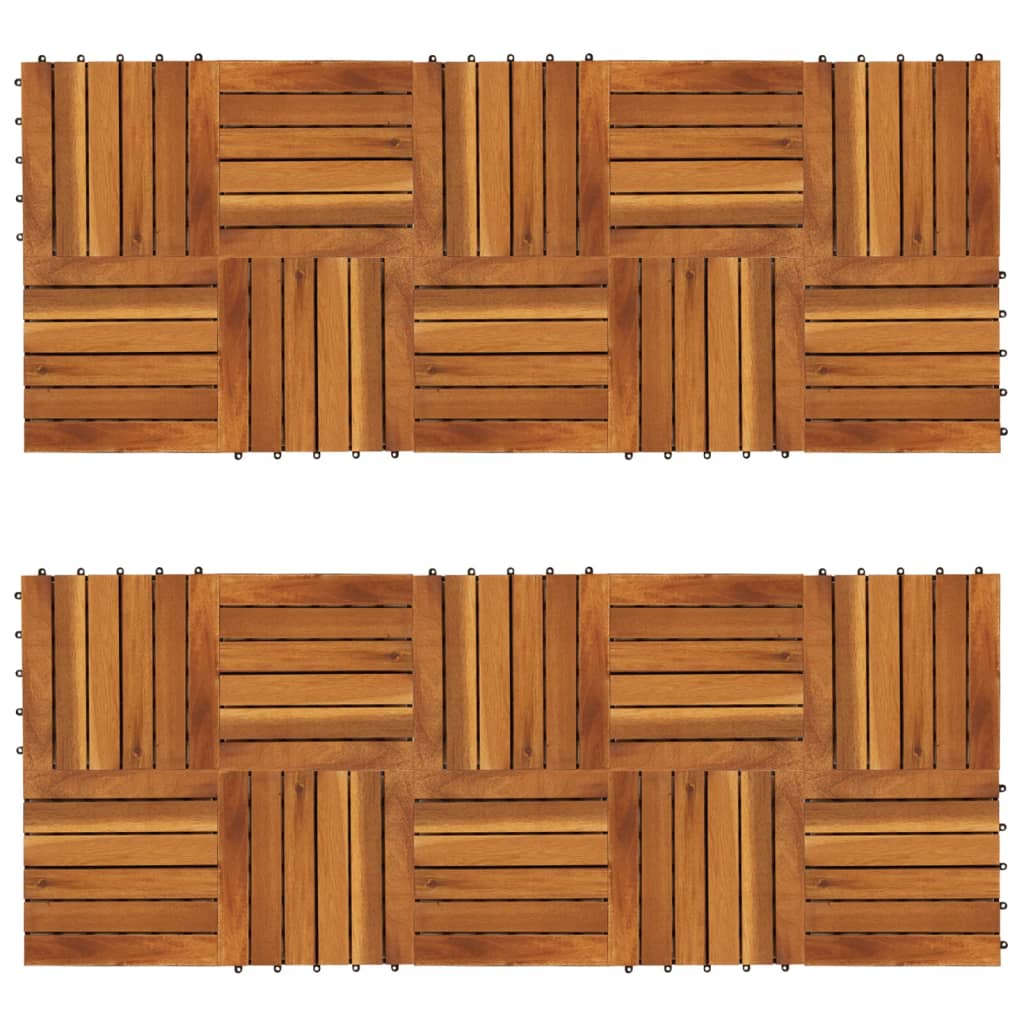 Terrastegels verticaal patroon 30 x 30 cm Acacia set van 20 20 Bruin Patroon 2