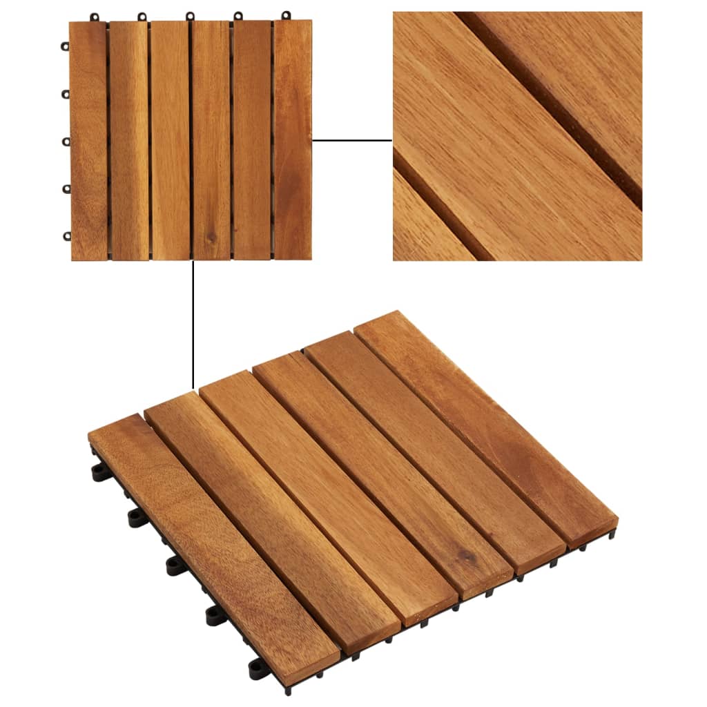 Terrastegels verticaal patroon 30 x 30 cm Acacia set van 30 30 Bruin Patroon 2