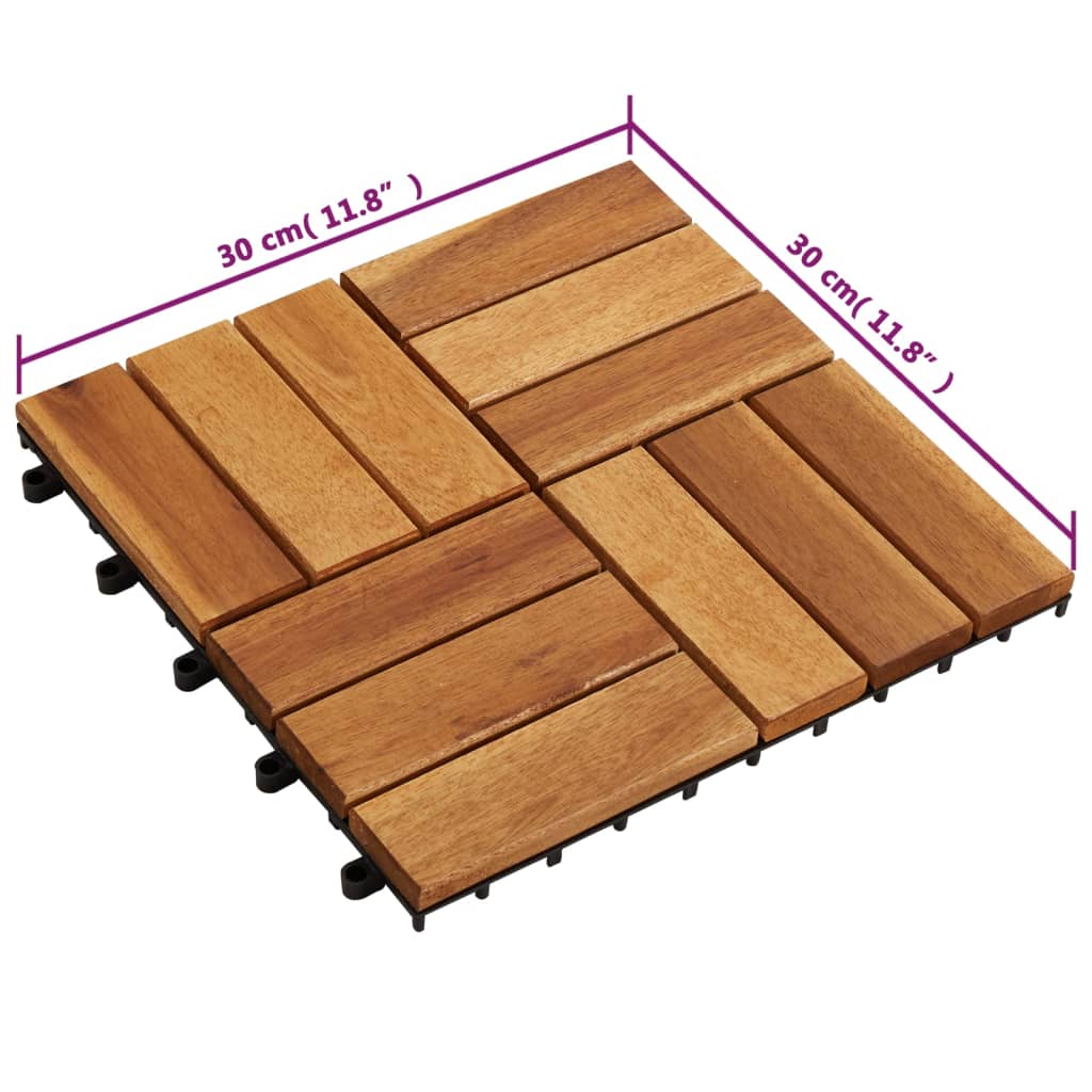 Terrastegels 30 x 30 cm Acacia set van 20 20 Bruin Patroon 1