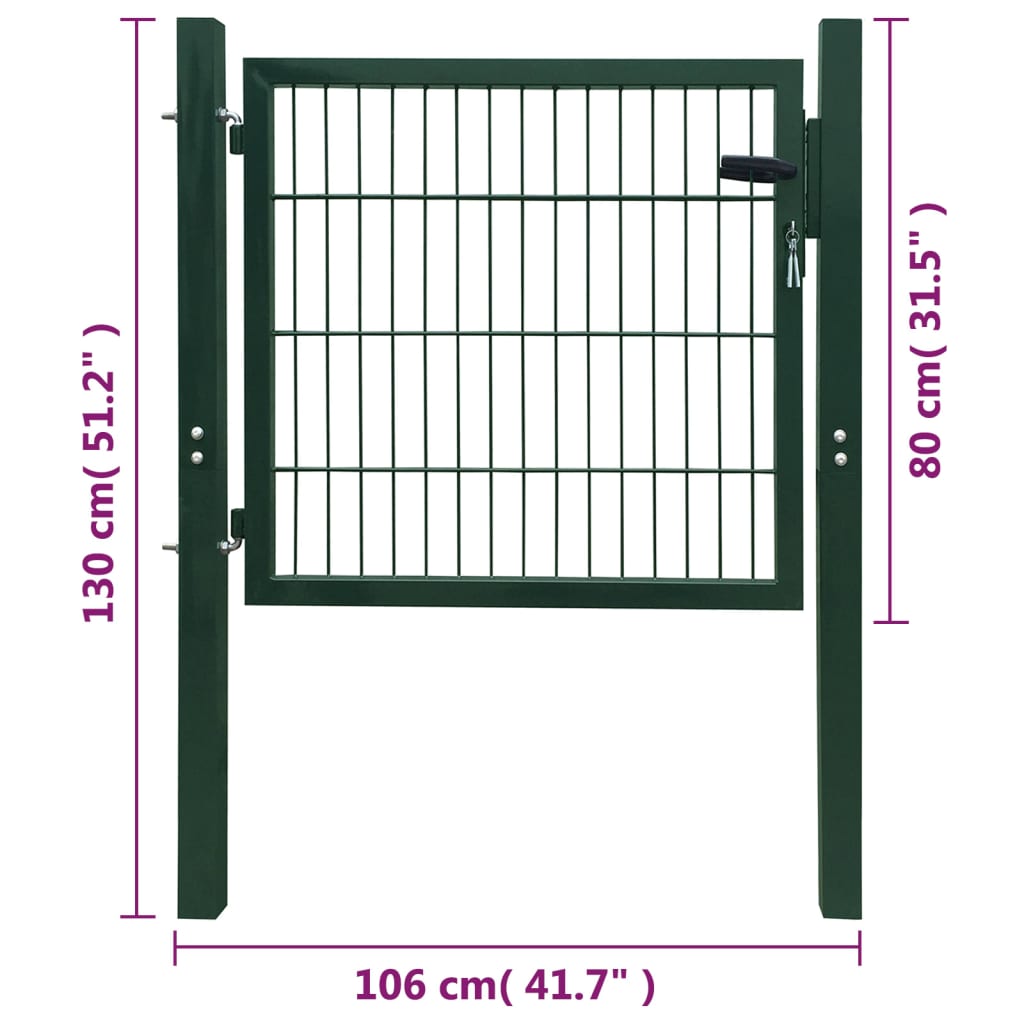 Poort Dubbelstaafmat (Enkel) 106X130 Cm Groen 106 x 130 cm