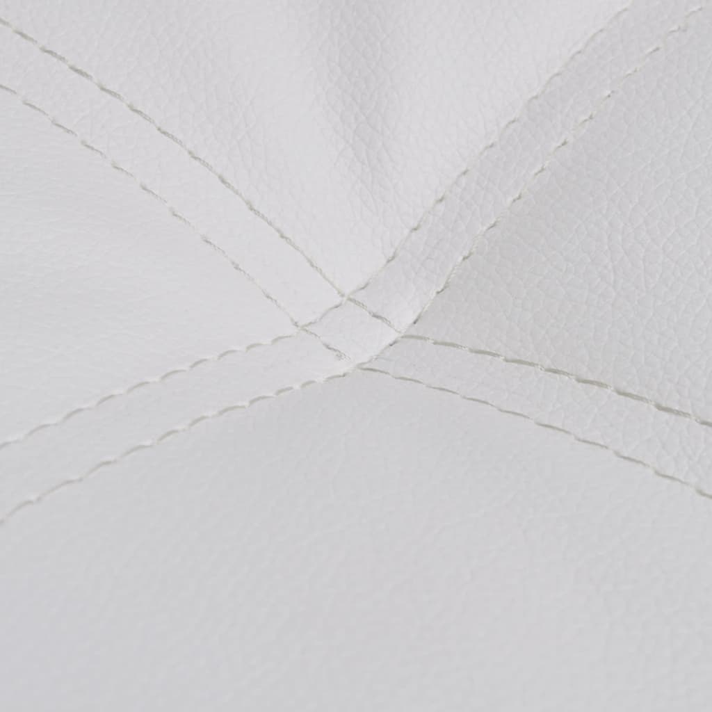 Chaise longue met kussen kunstleer wit