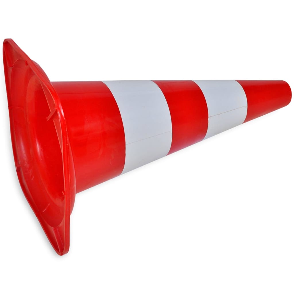 Verkeerskegel reflecterend 50 cm rood en wit 10 st