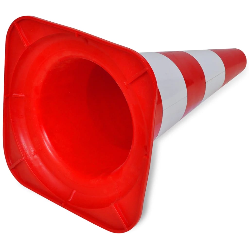 Verkeerskegel reflecterend 50 cm rood en wit 10 st