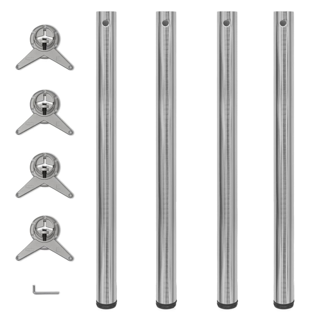 Tafelpoten In Hoogte Verstelbaar St Geborsteld Nikkel 870 mm