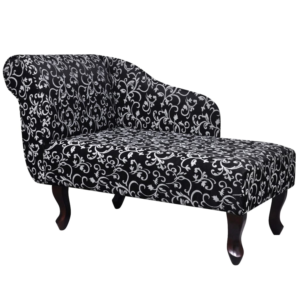 Chaise longue stof zwart en wit