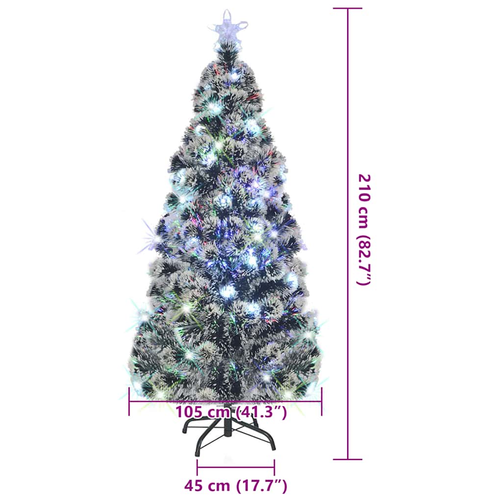 Kerstboom met LED en standaard 210 cm glasvezel