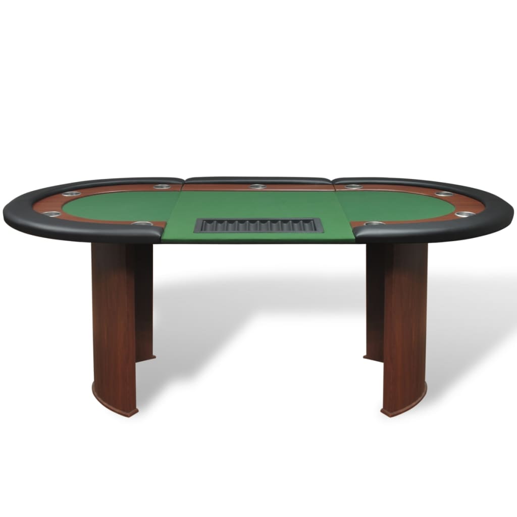 Pokertafel Voor 10 Personen Met Dealervak En Fichebak Groen