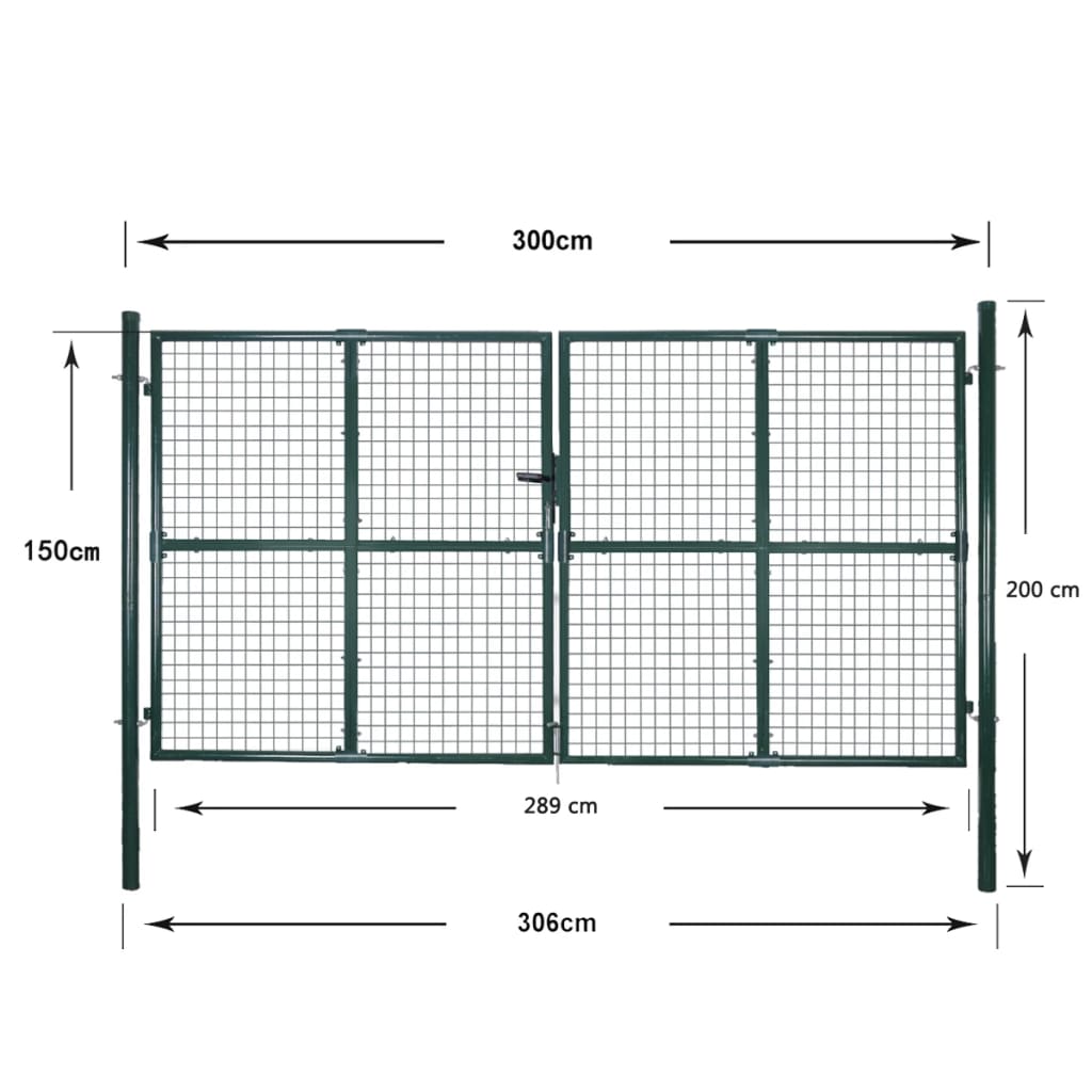 Poort dubbele deur gepoedercoat staal