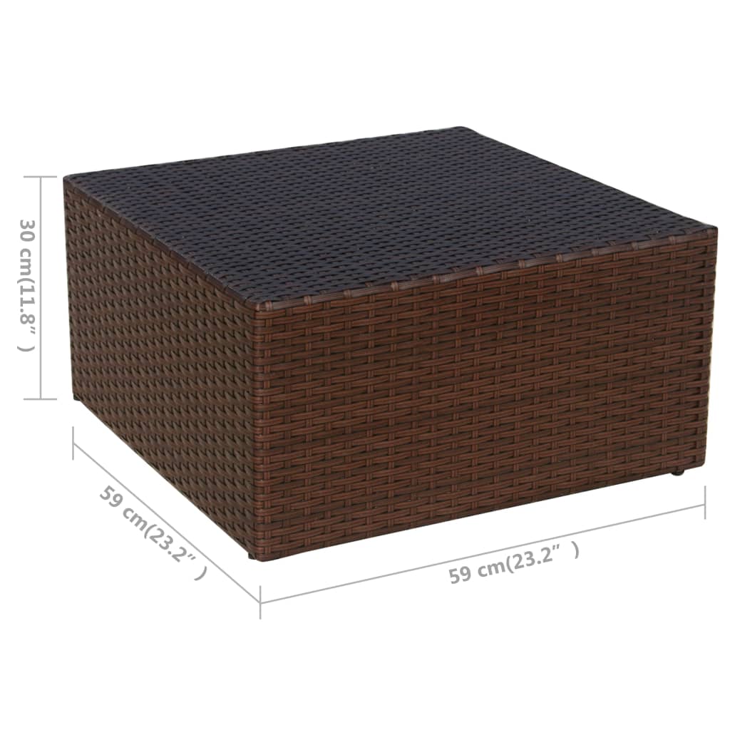 Tuinstoel Met Voetenbank Poly Rattan Bruin 1 Ja