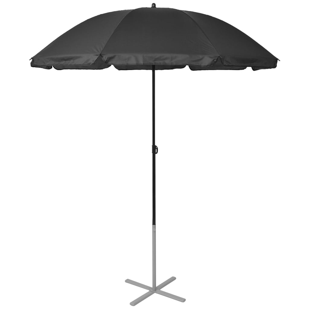 Ligbedden Met Parasol Aluminium Zwart