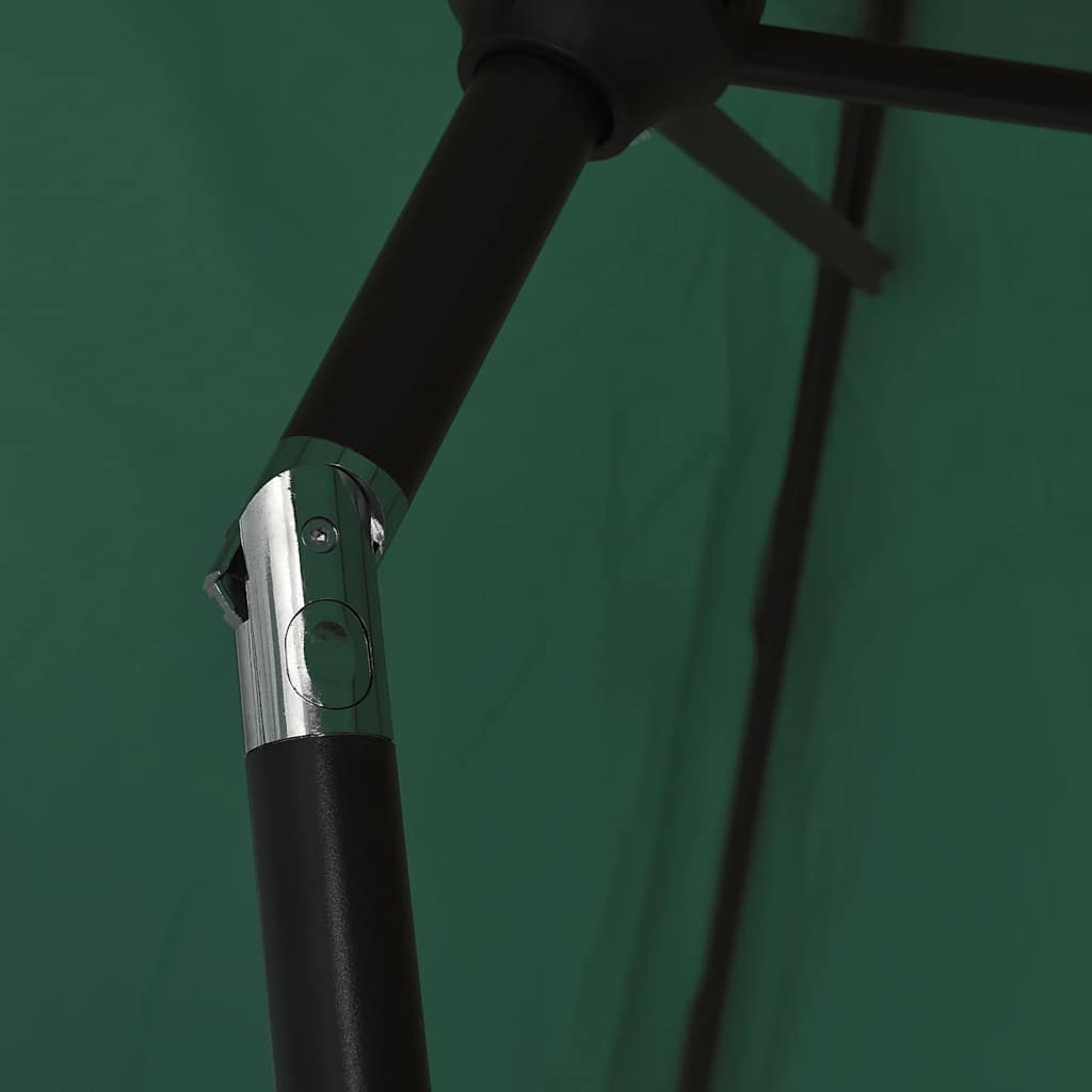 Zweefparasol met LED 3,5 m groen