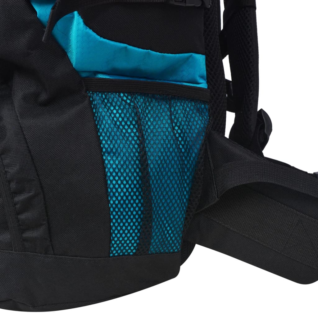 Rugzak hiking XXL 75 L zwart en blauw