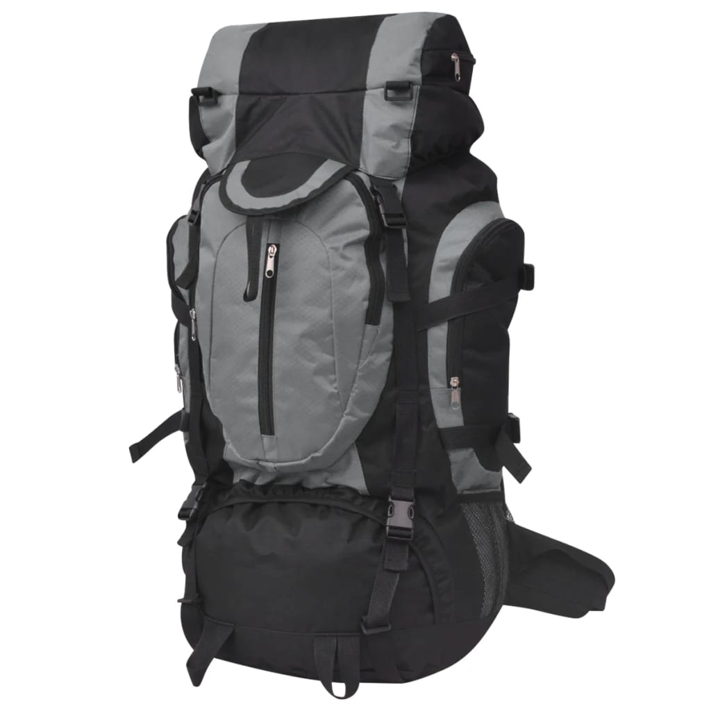 Rugzak hiking XXL 75 L zwart en grijs