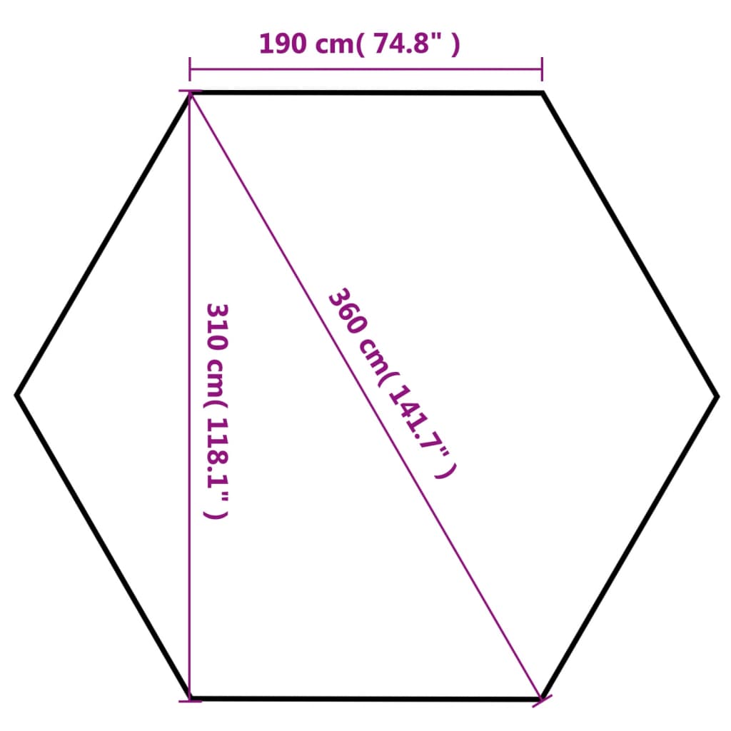 Partytent Pop-Up Zeshoekig Met 6 Zijwanden 3,6X3,1 M Wit Crème