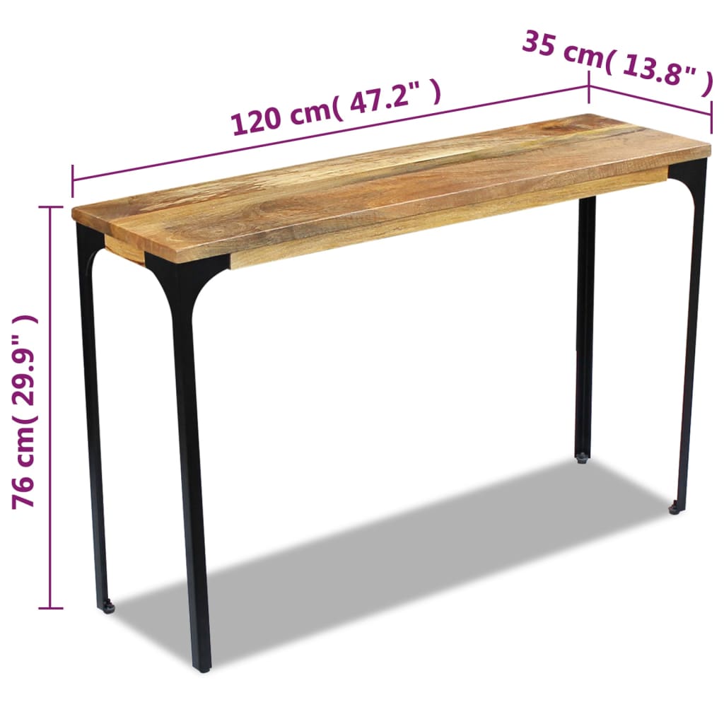 Wandtafel 120x35x76 cm mangohout