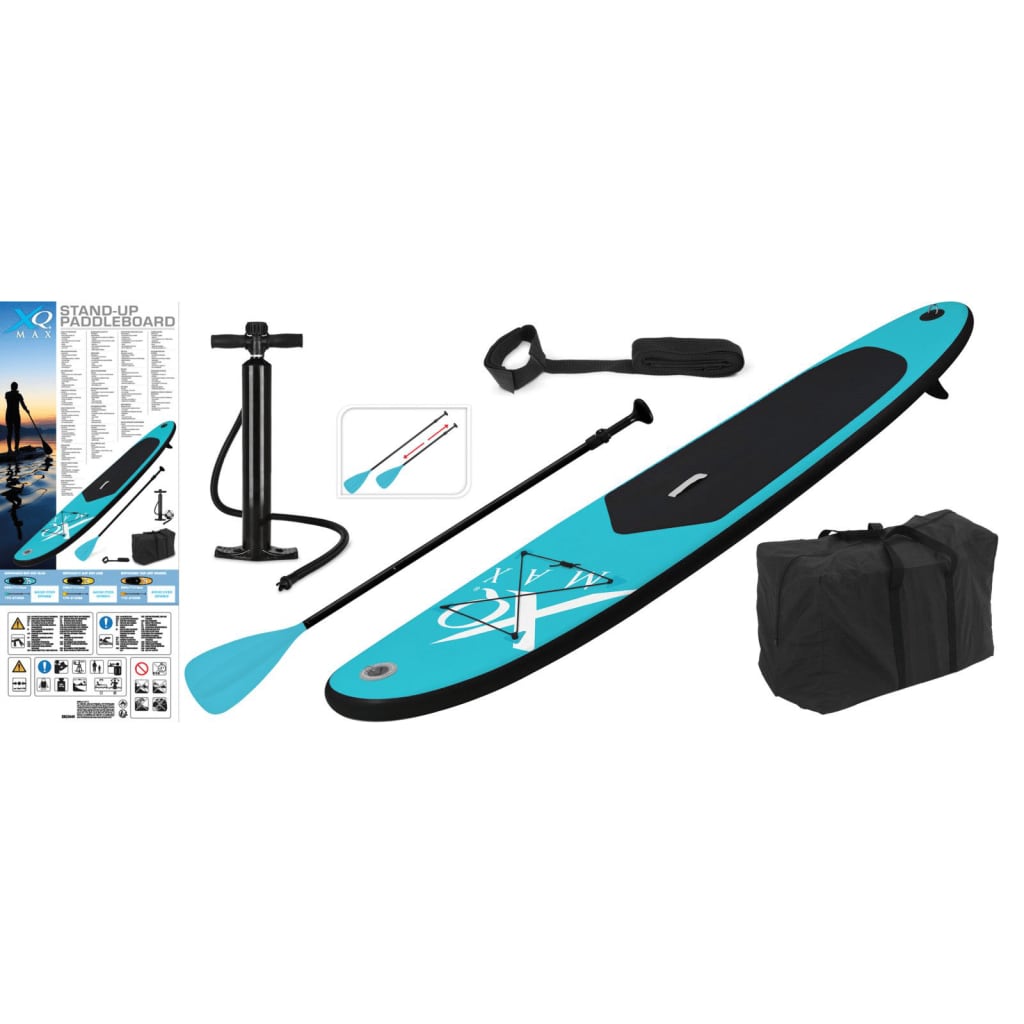 Stand Up Paddleboard opblaasbaar 285 cm blauw en zwart