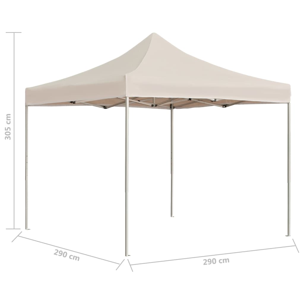 Partytent professioneel inklapbaar 3x3 m aluminium crème