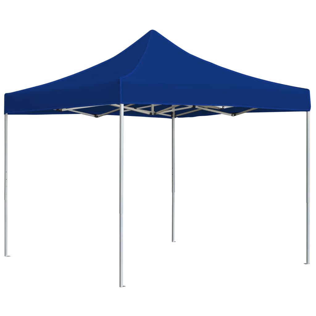 Partytent professioneel inklapbaar 3x3 m aluminium blauw