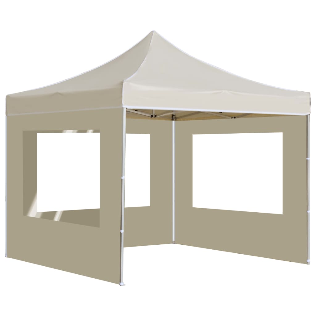 Partytent inklapbaar met wanden 3x3 m aluminium crème