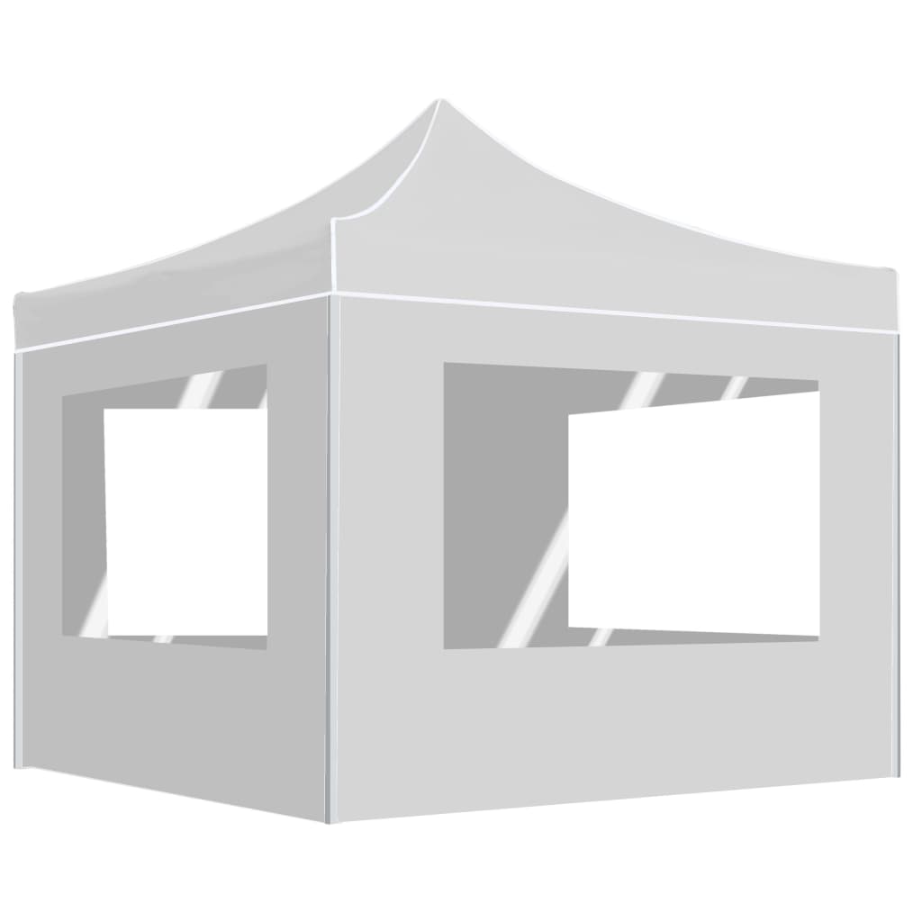 Partytent inklapbaar met wanden 3x3 m aluminium wit