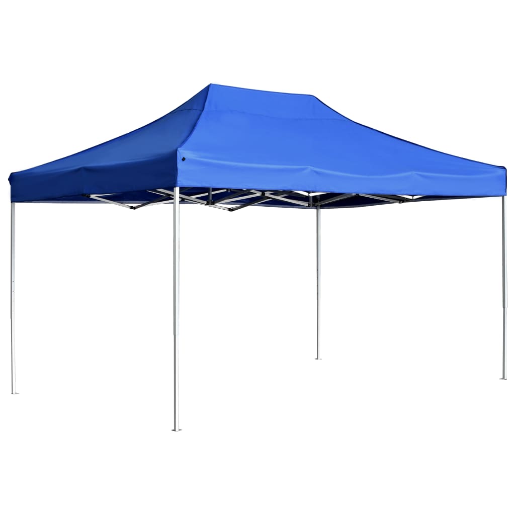 Partytent professioneel inklapbaar 4,5x3 m aluminium blauw