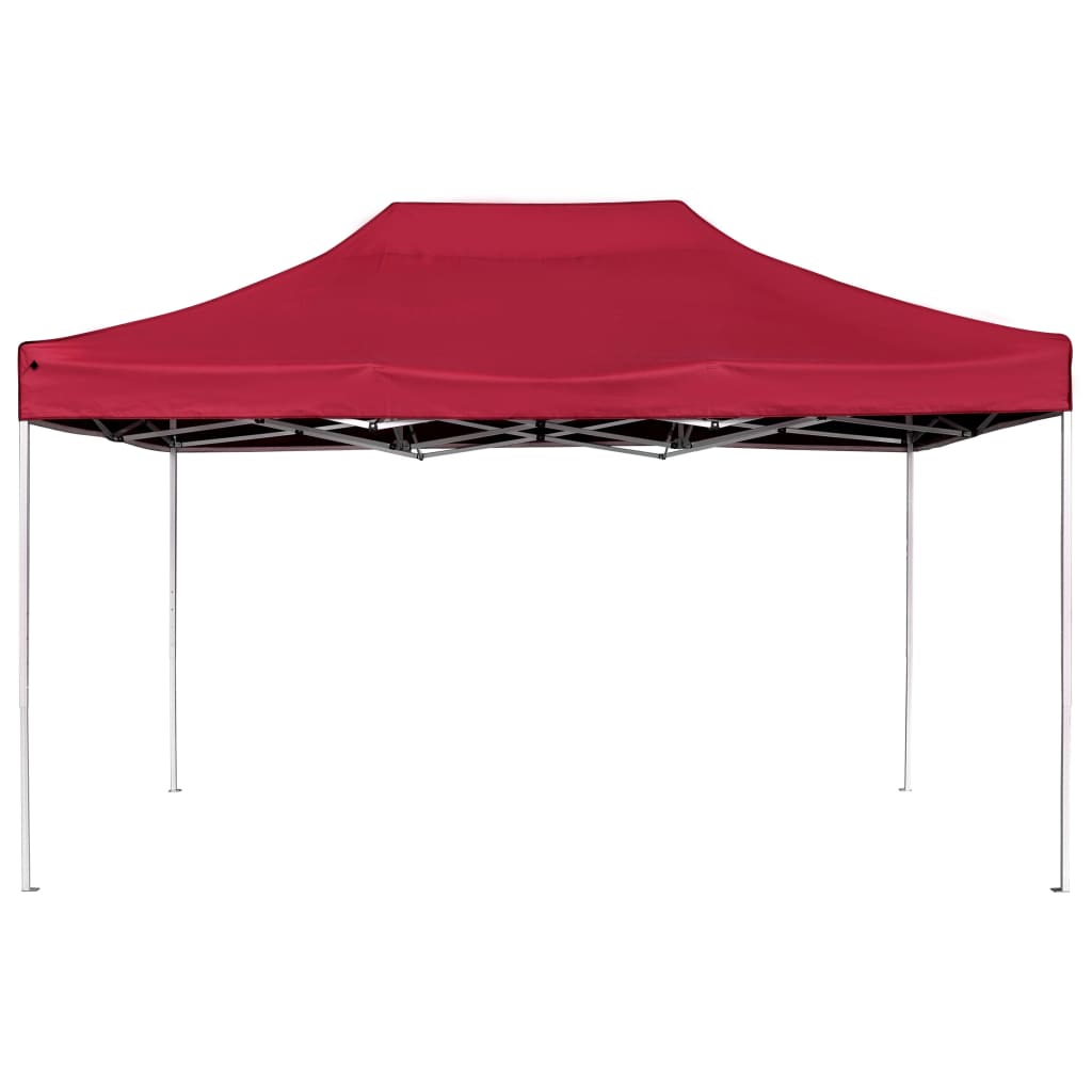 Partytent professioneel inklapbaar 4,5x3 m aluminium wijnrood