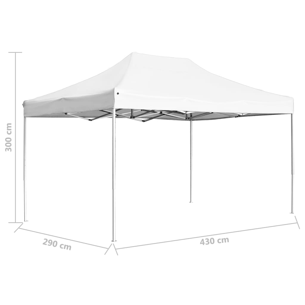 Partytent professioneel inklapbaar 4,5x3 m aluminium wit