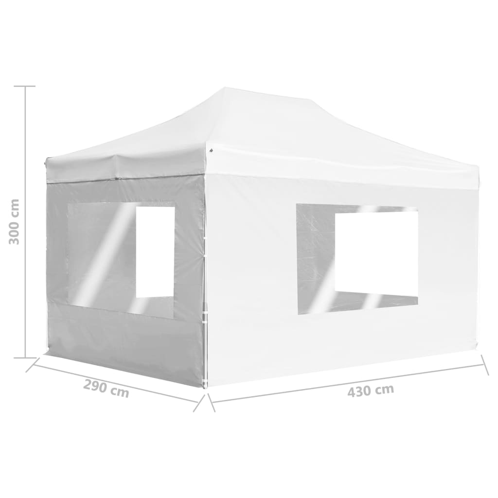 Partytent inklapbaar met wanden 4,5x3 m aluminium wit