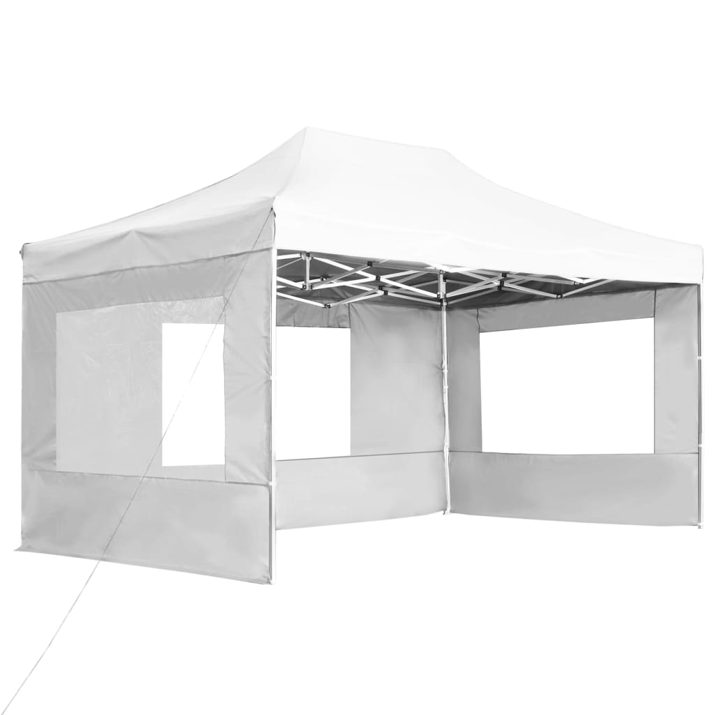 Partytent inklapbaar met wanden 4,5x3 m aluminium wit