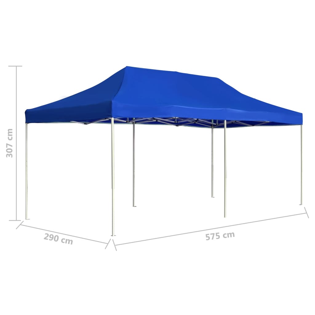 Partytent professioneel inklapbaar 6x3 m aluminium blauw