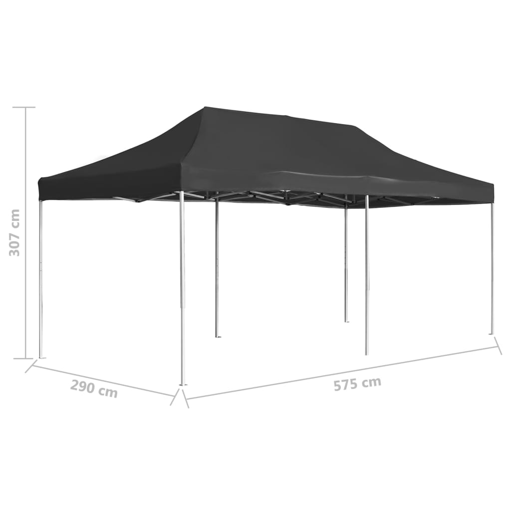 Partytent professioneel inklapbaar 6x3 m aluminium antraciet