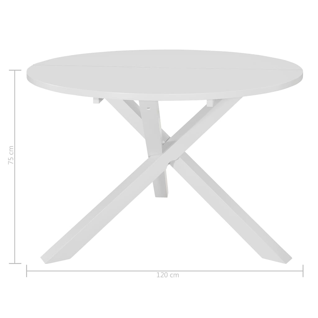 Eettafel 120X75 Cm Mdf Wit