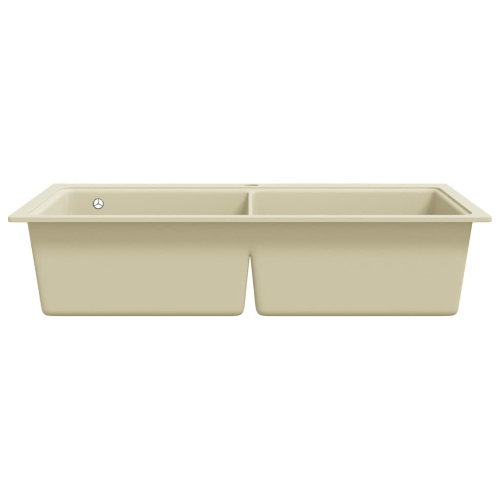 Gootsteen dubbele bakken graniet beige