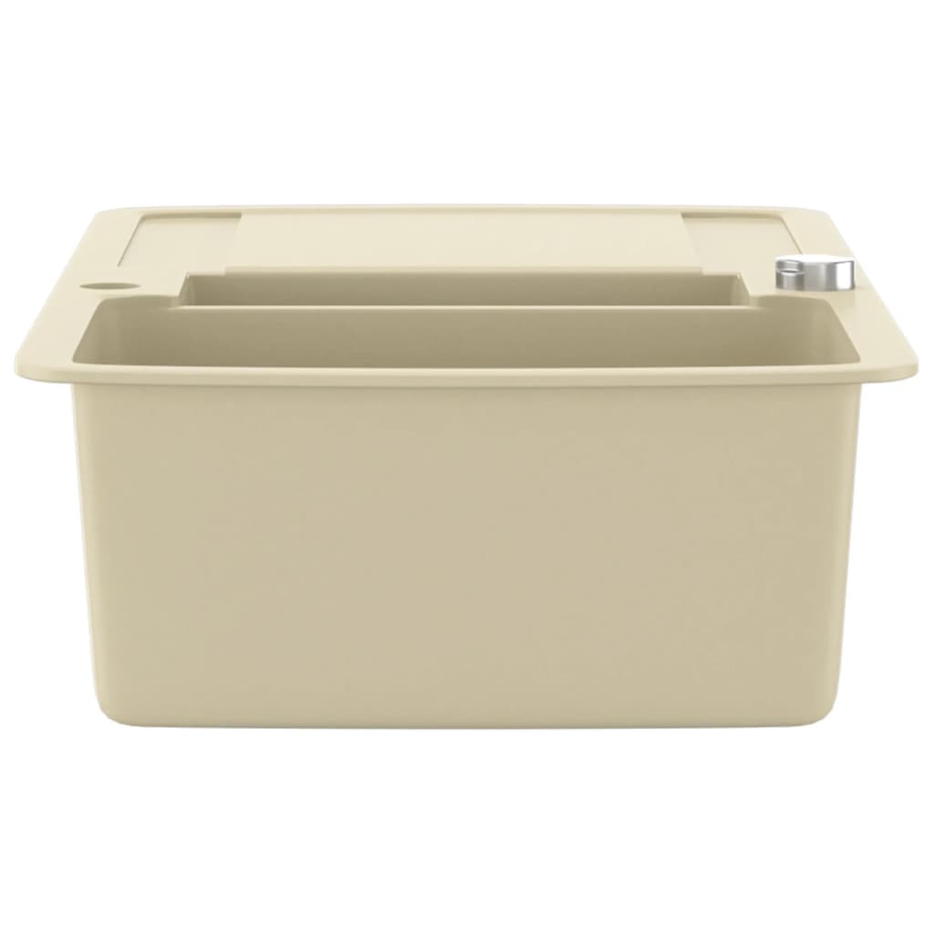 Gootsteen dubbele bakken graniet beige