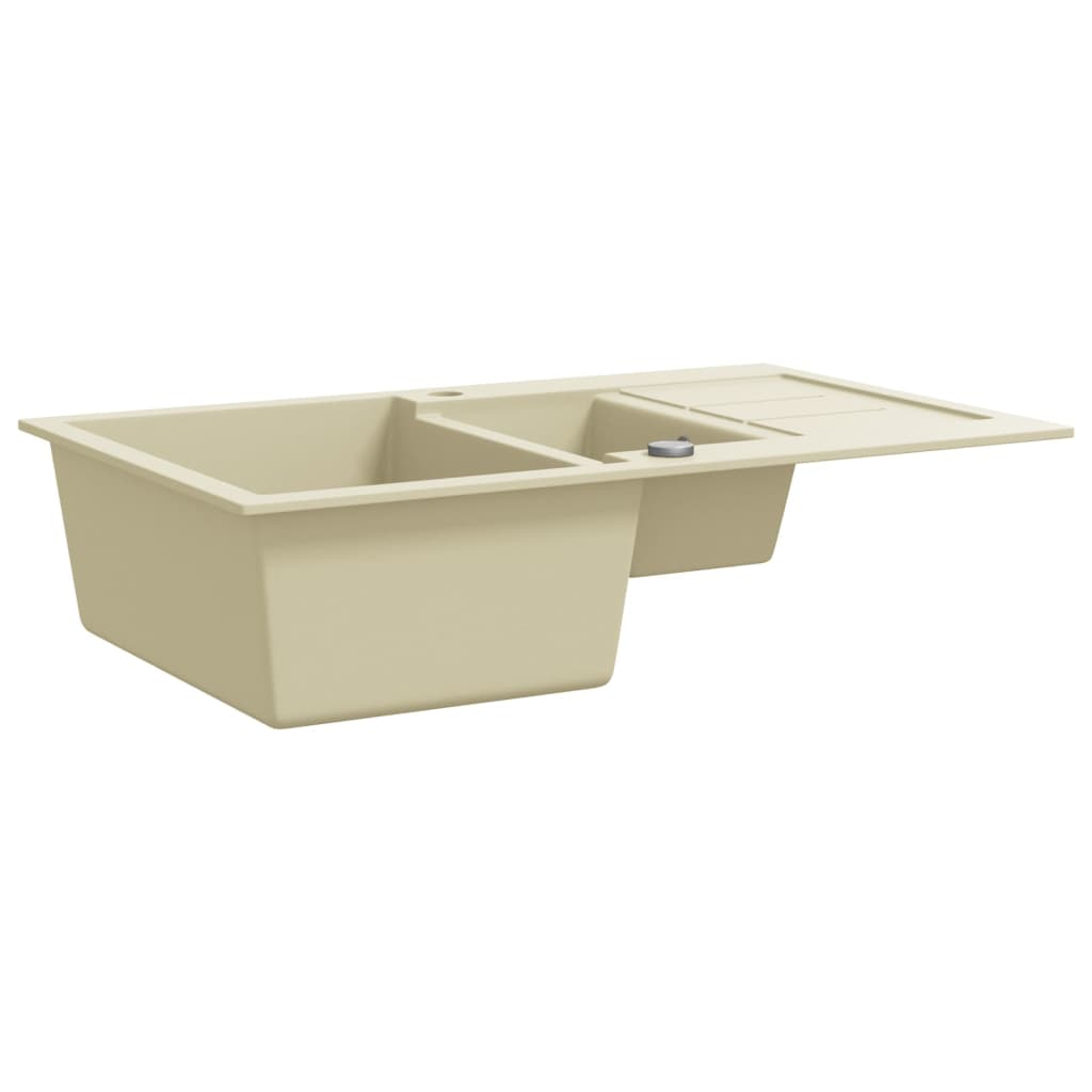 Gootsteen dubbele bakken graniet beige