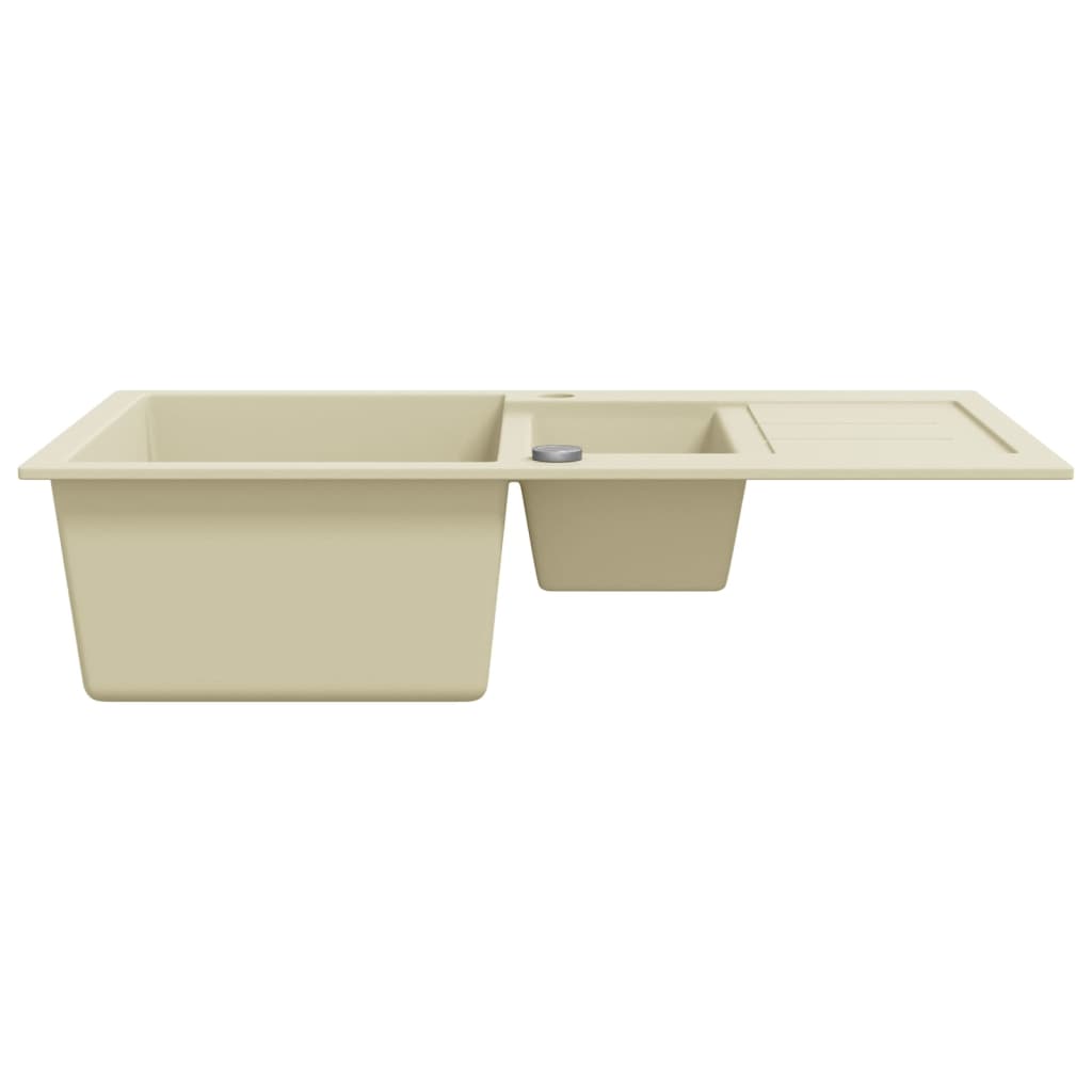 Gootsteen dubbele bakken graniet beige