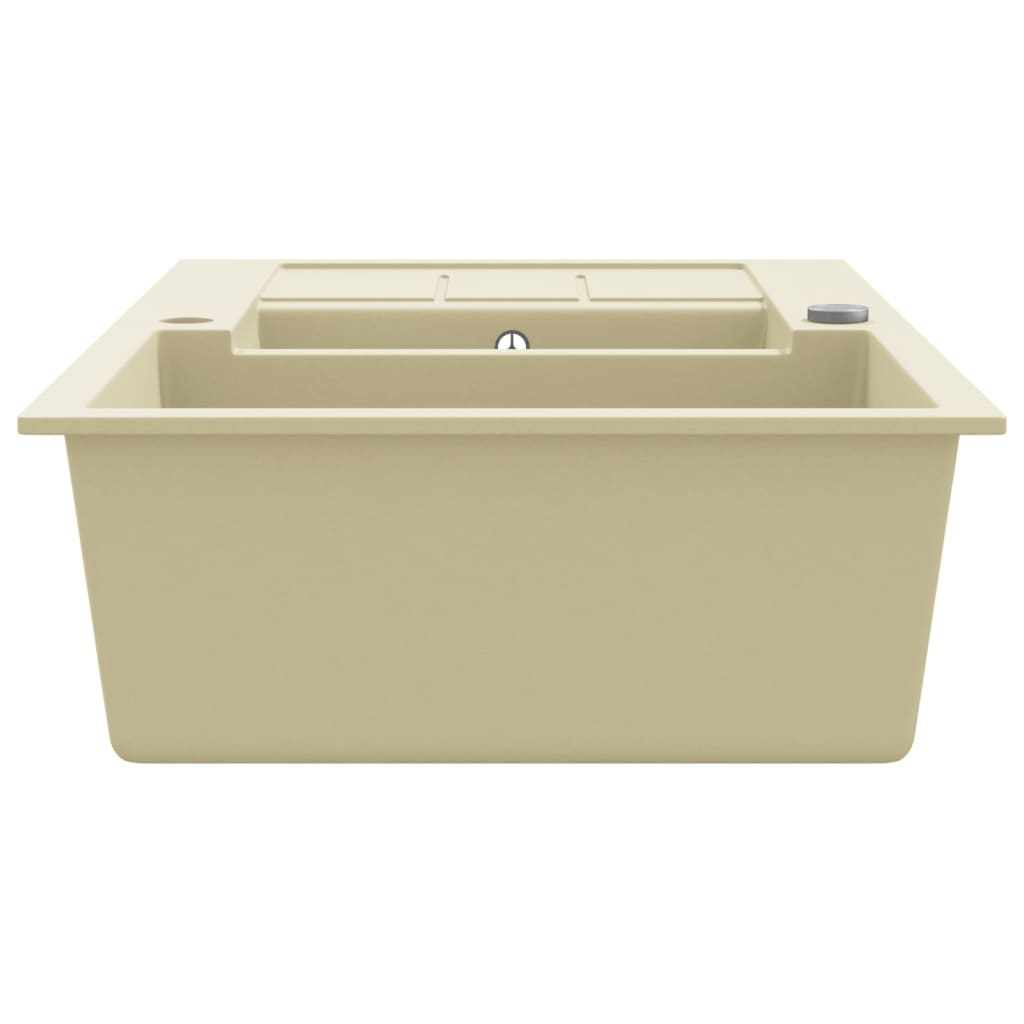 Gootsteen dubbele bakken graniet beige