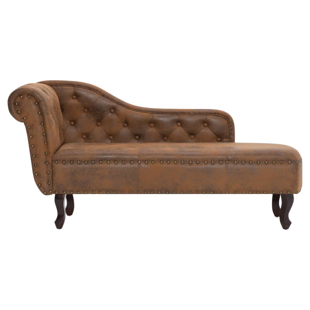 Chaise Longue Kunstsuède Bruin 1