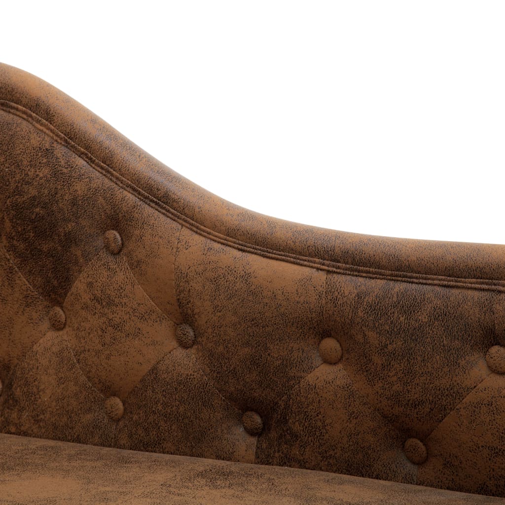 Chaise Longue Kunstsuède Bruin 1