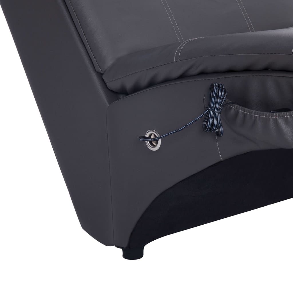 Massage Chaise Longue Met Kussen Kunstleer 1 Grijs