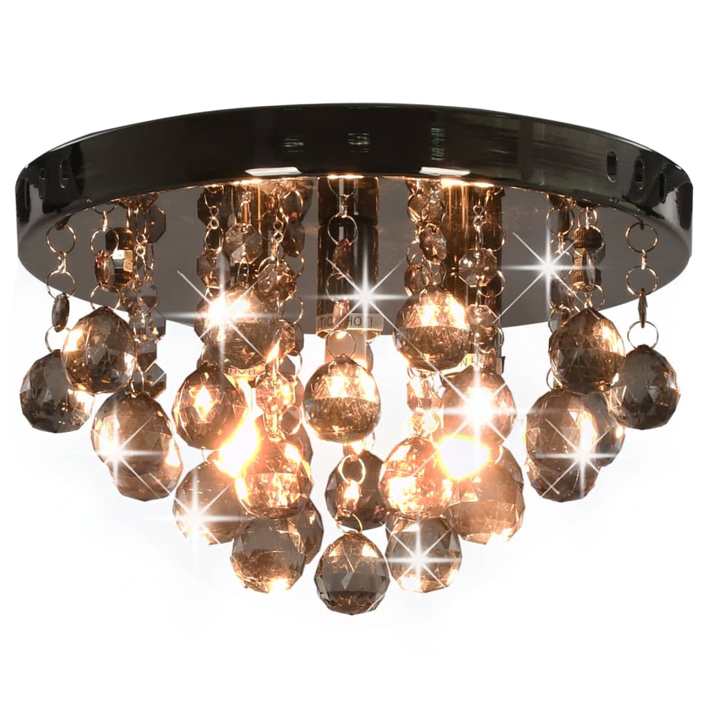 Plafondlamp Met Smoky Kralen Rond G9 Zwart 3 1