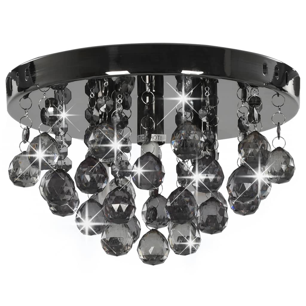 Plafondlamp Met Smoky Kralen Rond G9 Zwart 3 1