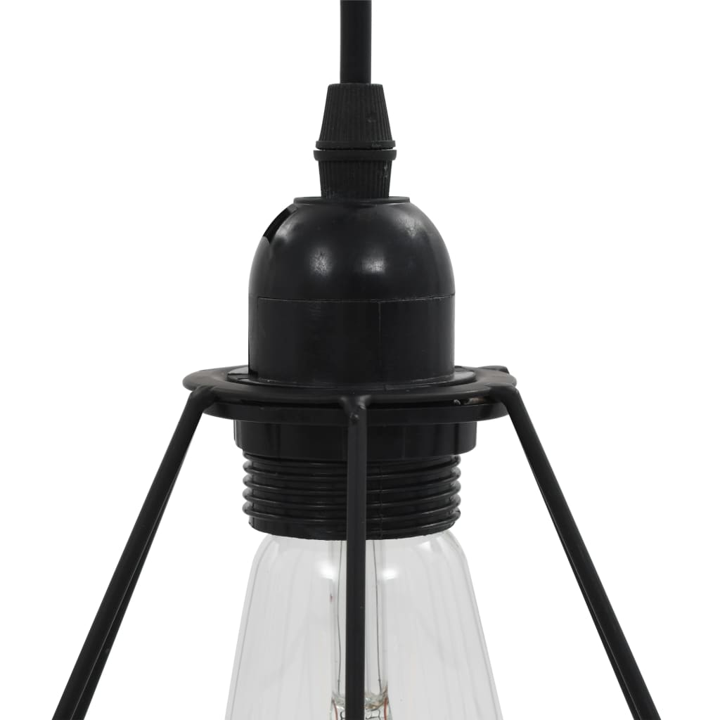 Plafondlamp met diamantvormig 3xE27 zwart